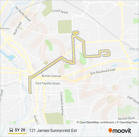 SY 20 Bus Line Map