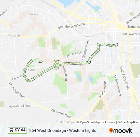 SY 64 Bus Line Map
