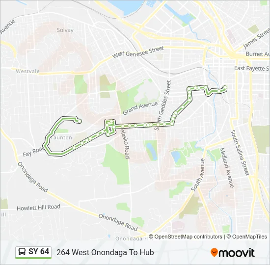 SY 64 Bus Line Map
