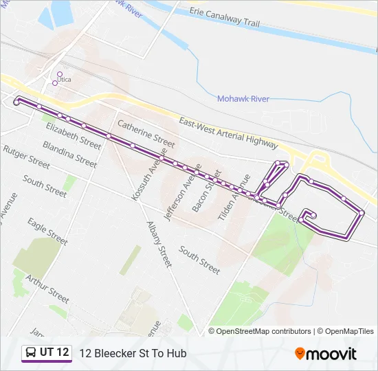 UT 12 Bus Line Map