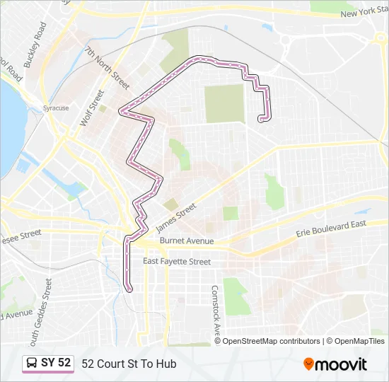 SY 52 Bus Line Map