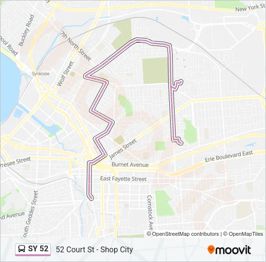 SY 52 Bus Line Map