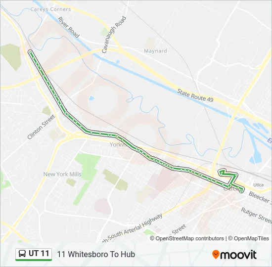 UT 11 Bus Line Map