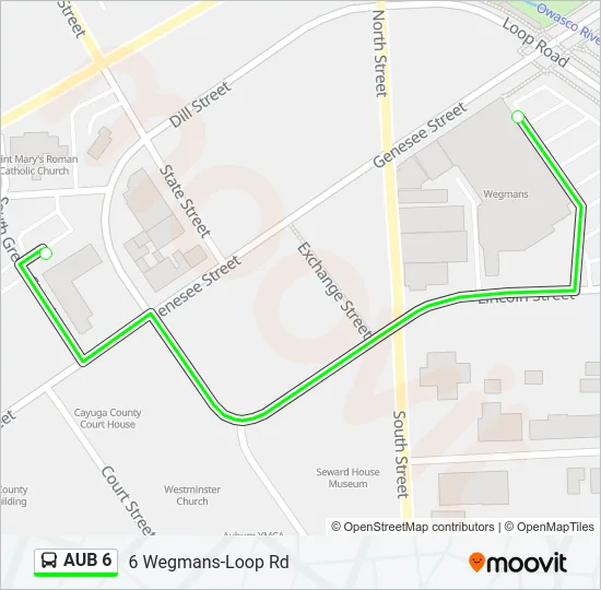 AUB 6 Bus Line Map