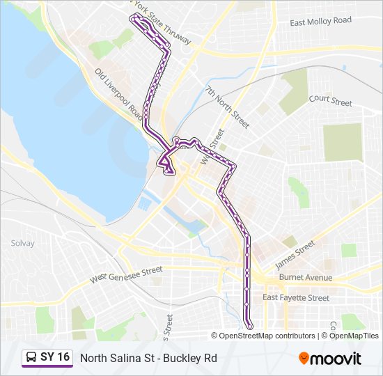 SY 16 bus Line Map