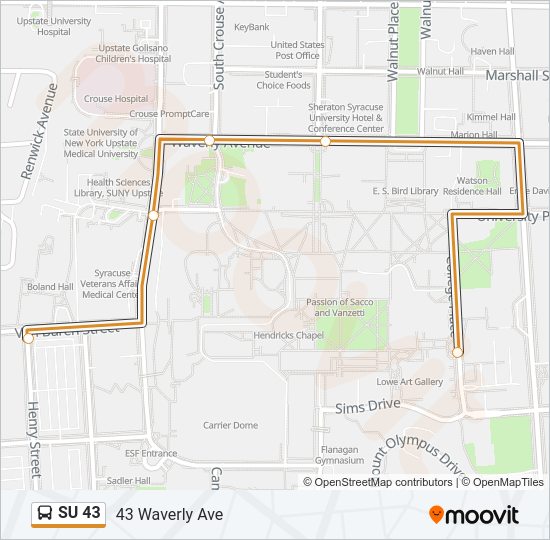 SU 43 Bus Line Map