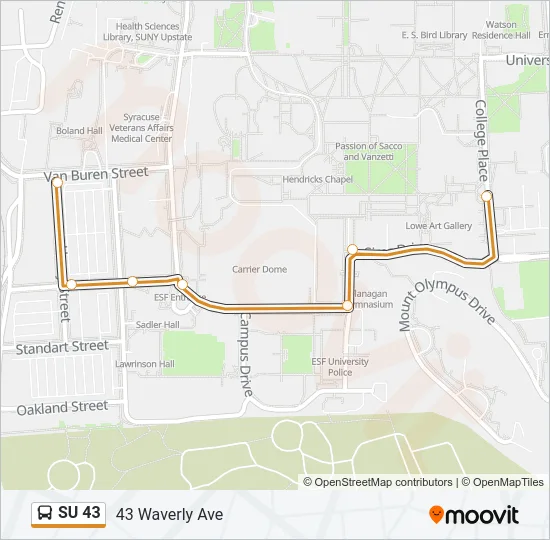 SU 43 Bus Line Map