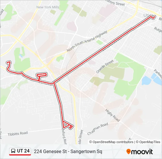 UT 24 Bus Line Map