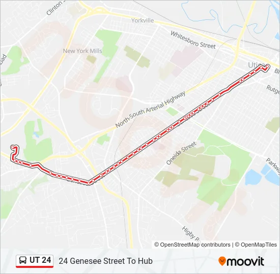 UT 24 Bus Line Map