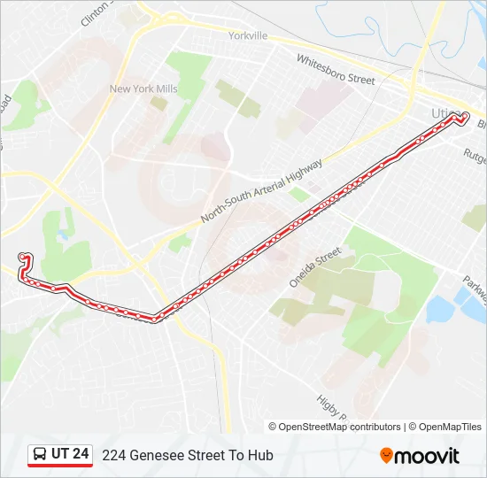 UT 24 Bus Line Map
