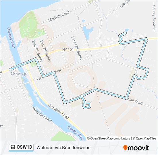 Mapa de OSW1D de autobús