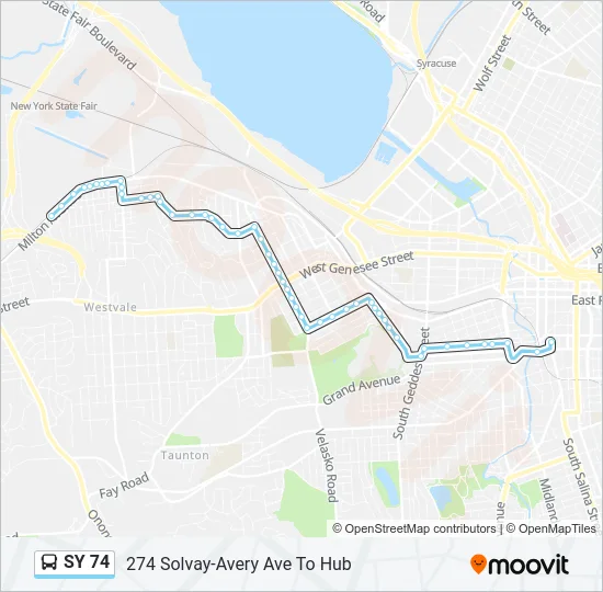 SY 74 Bus Line Map