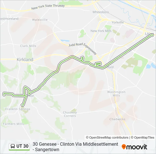 UT 30 Bus Line Map