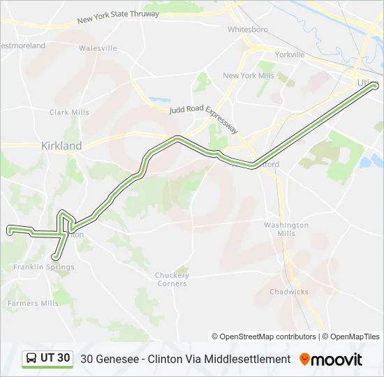 UT 30 Bus Line Map