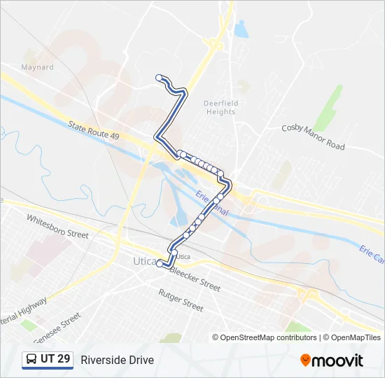 UT 29 Bus Line Map