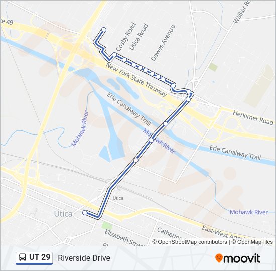 UT 29 bus Line Map