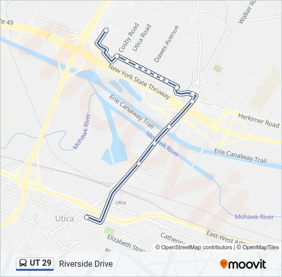 UT 29 Bus Line Map