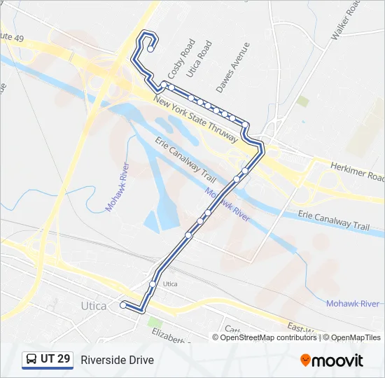 UT 29 Bus Line Map