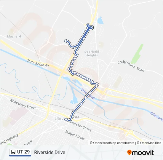 UT 29 Bus Line Map
