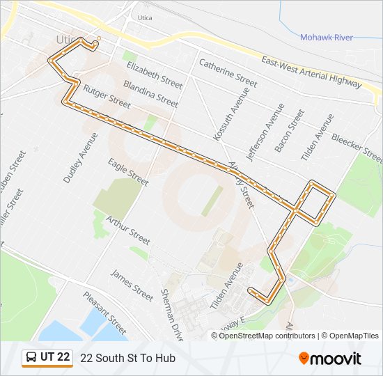 UT 22 Bus Line Map