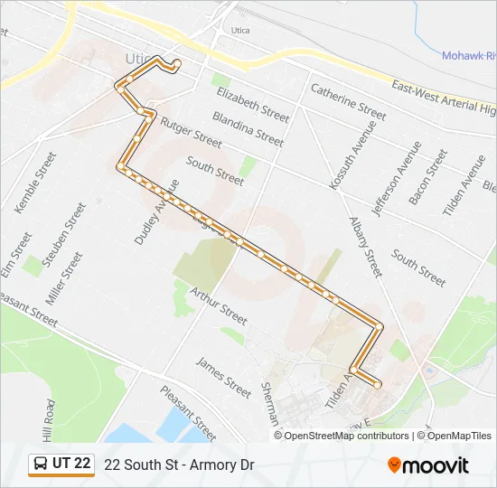 UT 22 Bus Line Map
