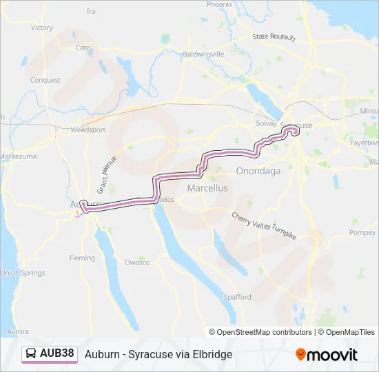 AUB38 Bus Line Map