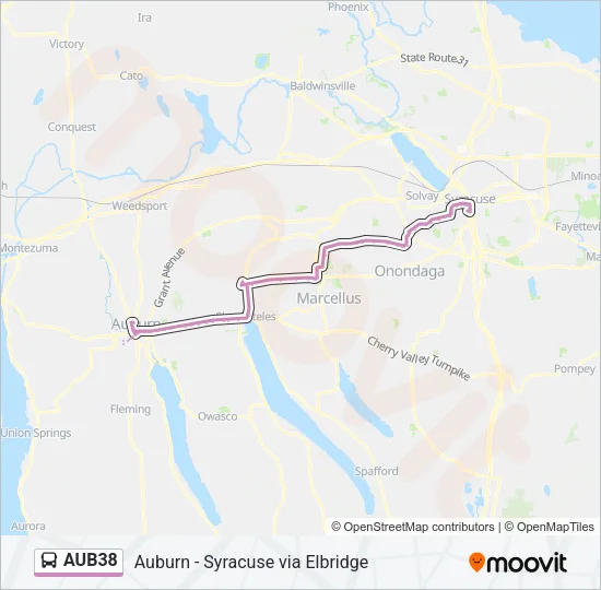 AUB38 Bus Line Map