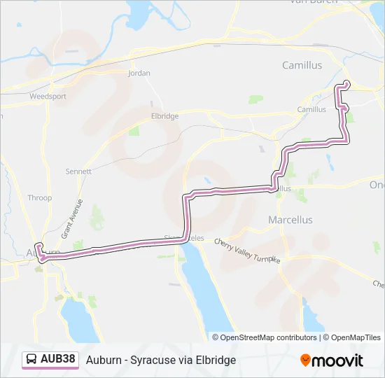 AUB38 Bus Line Map