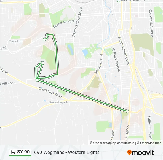 SY 90 Bus Line Map