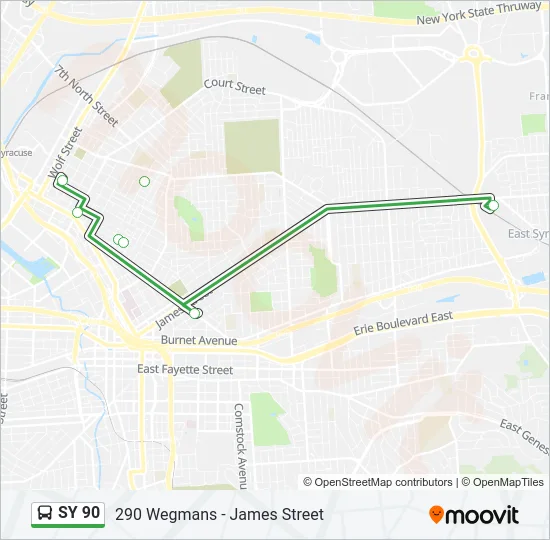 SY 90 Bus Line Map