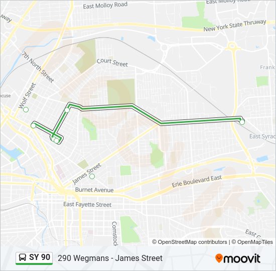 SY 90 bus Line Map