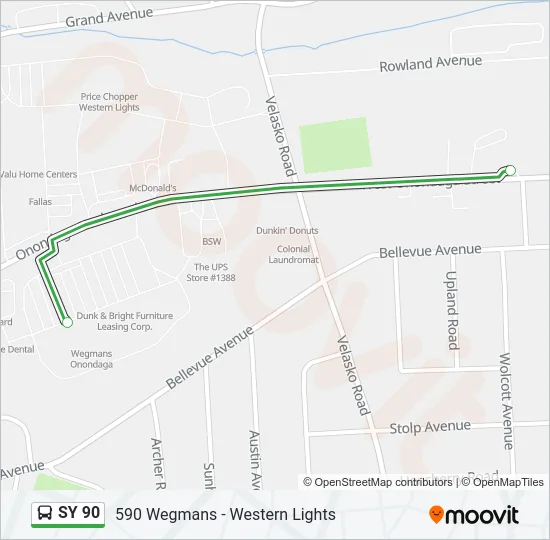 SY 90 Bus Line Map