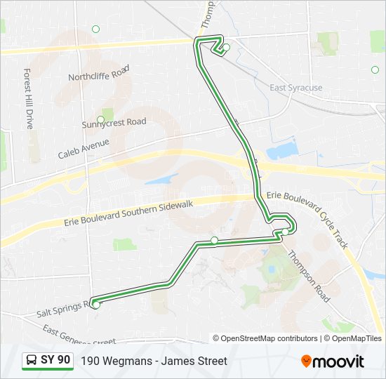 SY 90 bus Line Map