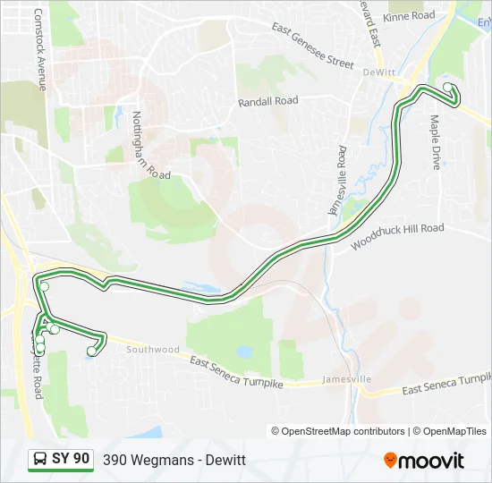 SY 90 Bus Line Map