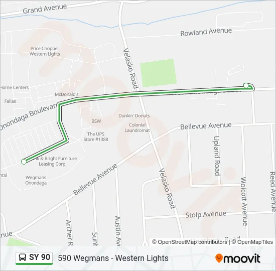 SY 90 Bus Line Map