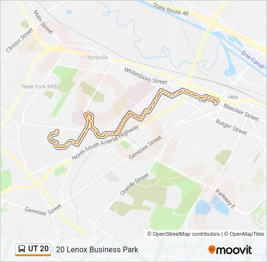 UT 20 Bus Line Map