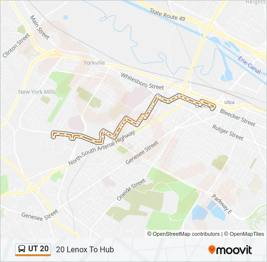 UT 20 Bus Line Map