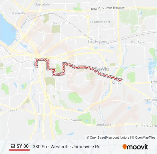 SY 30 Bus Line Map