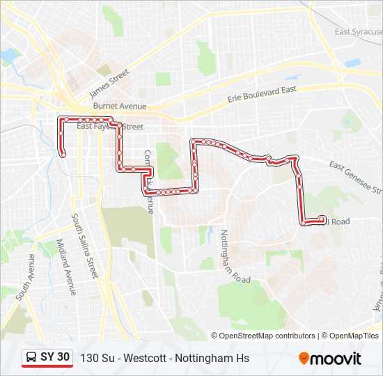 SY 30 Bus Line Map