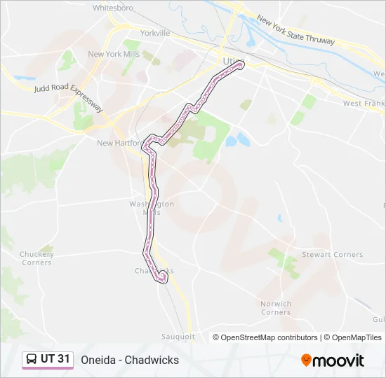 UT 31 Bus Line Map