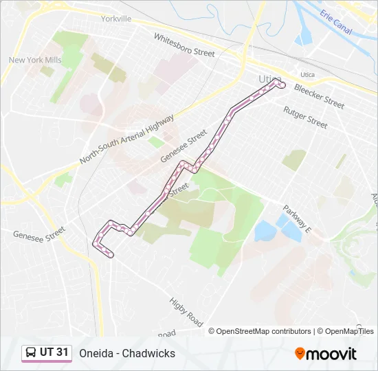 UT 31 Bus Line Map