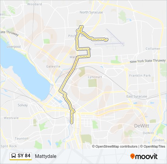 SY 84 bus Line Map