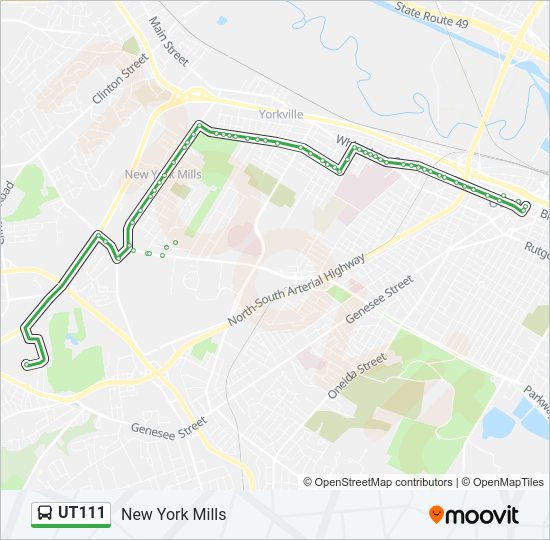 UT111 Bus Line Map