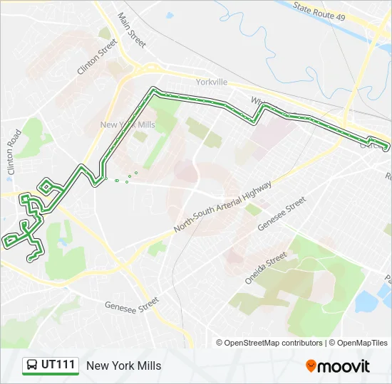 UT111 Bus Line Map