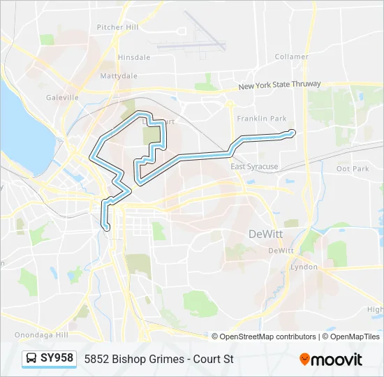 SY958 Bus Line Map
