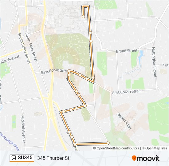 SU345 bus Line Map