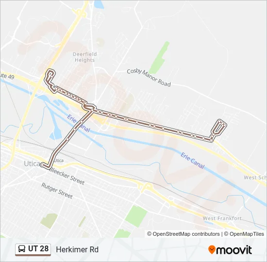 UT 28 Bus Line Map