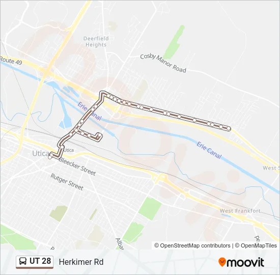 UT 28 Bus Line Map