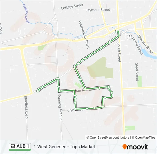 AUB 1 Bus Line Map