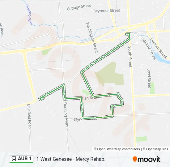 AUB 1 Bus Line Map